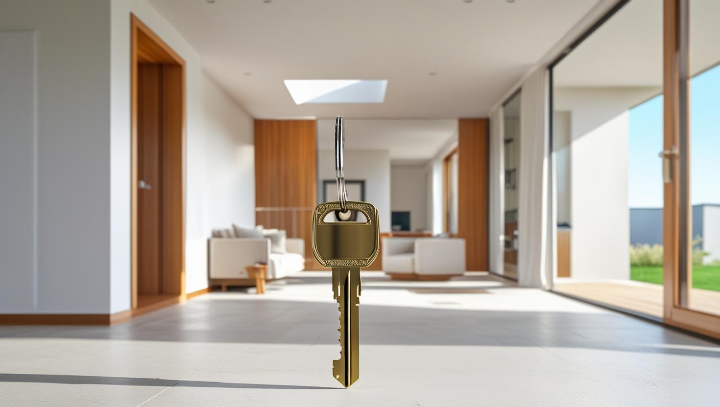 Modern house with key