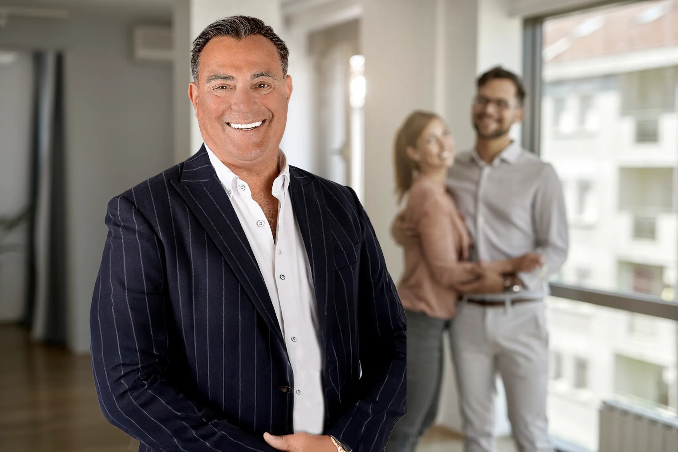 Portrait of happy real estate agent with a couple 2024 12 13 19 48 17 utc